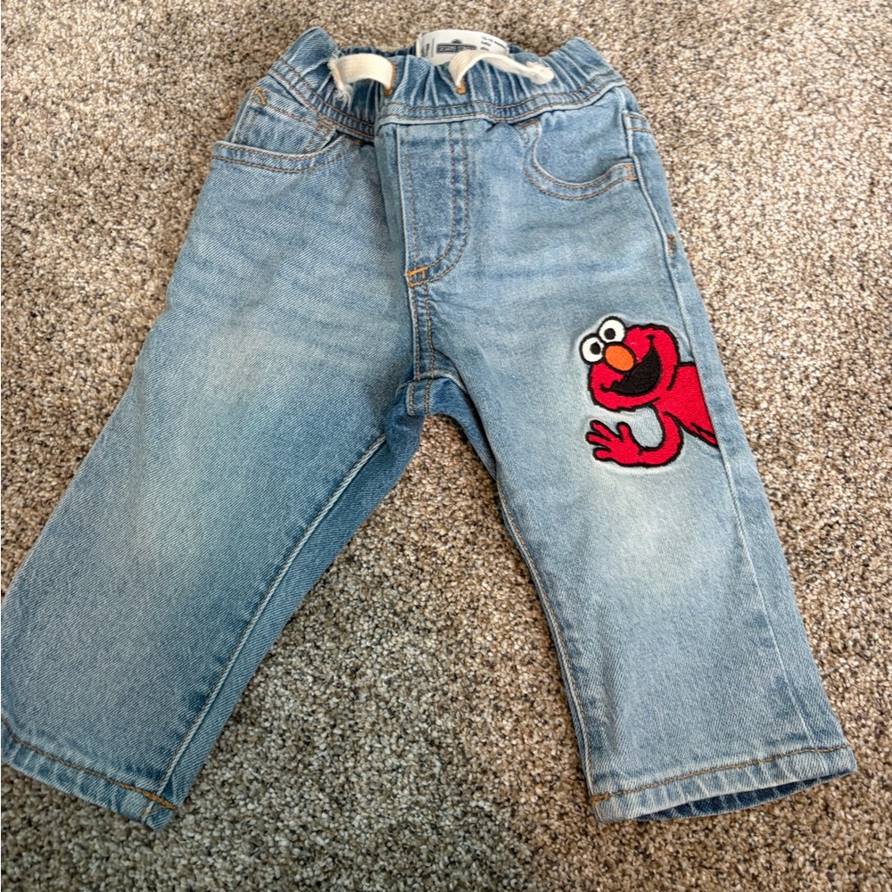 Gap/Sesame Street Light Blue Jeans with Elmo Design